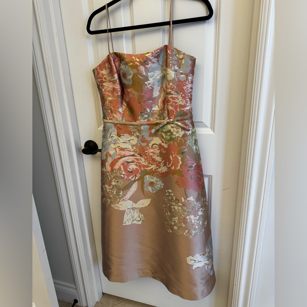 Teri Jon Rickie Freeman Multicolor Strapless Dress